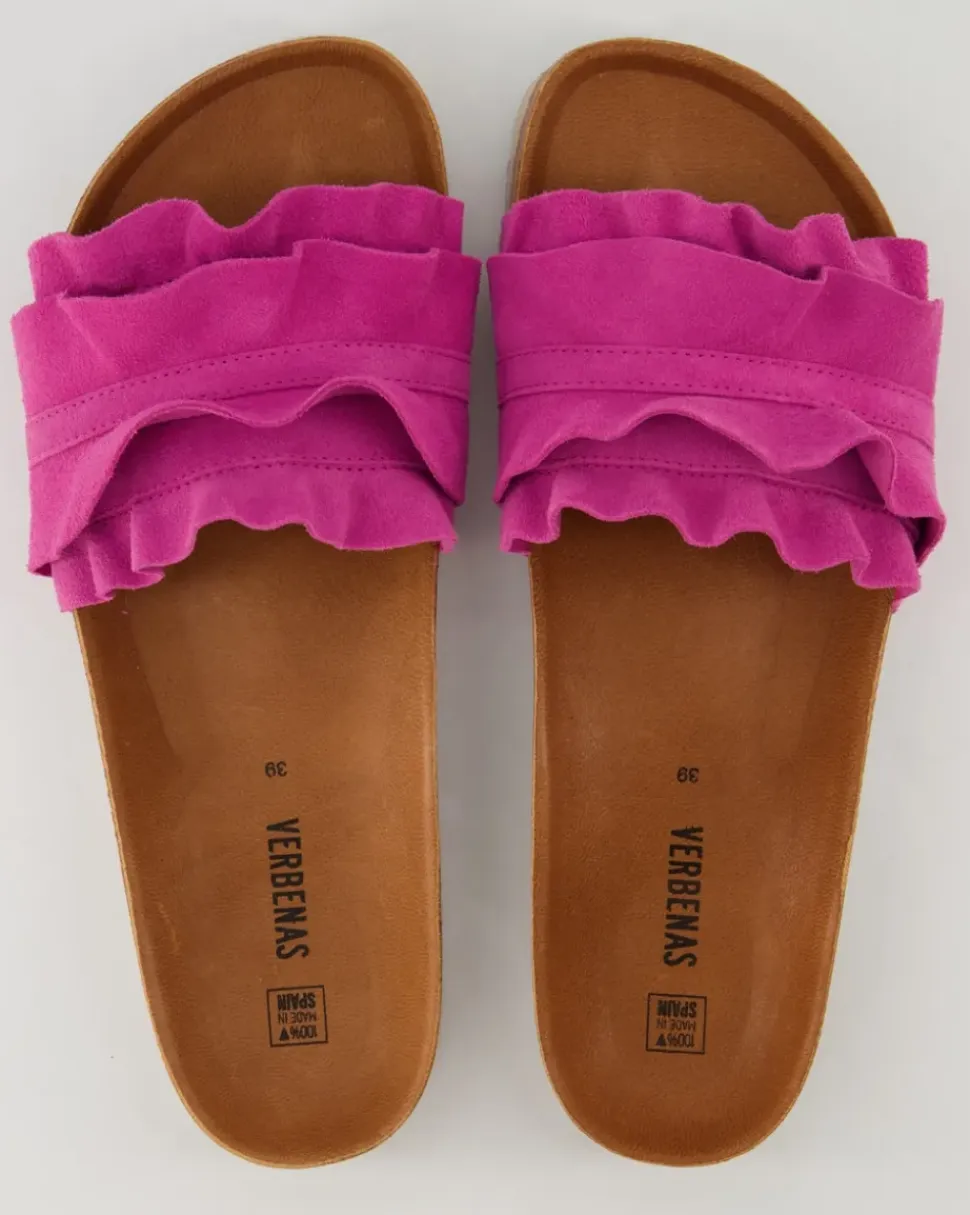 Rocio Serraje Volante Pantoletten in Pink
