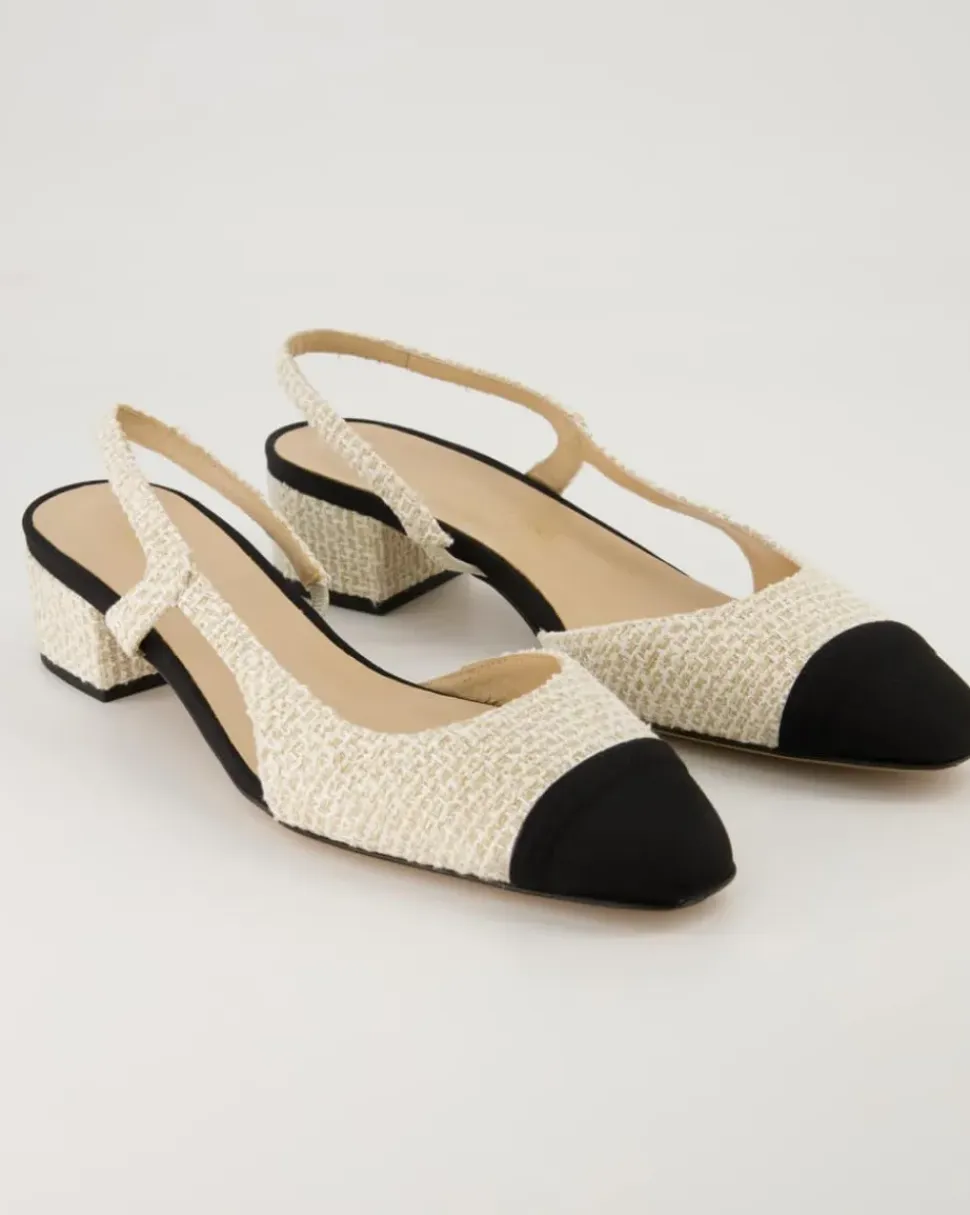 Rosette Slingpumps in Beige