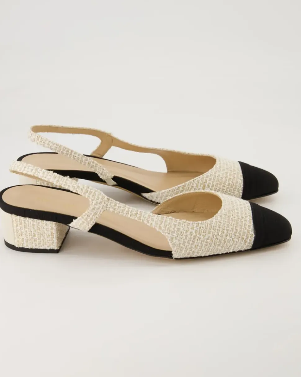 Rosette Slingpumps in Beige