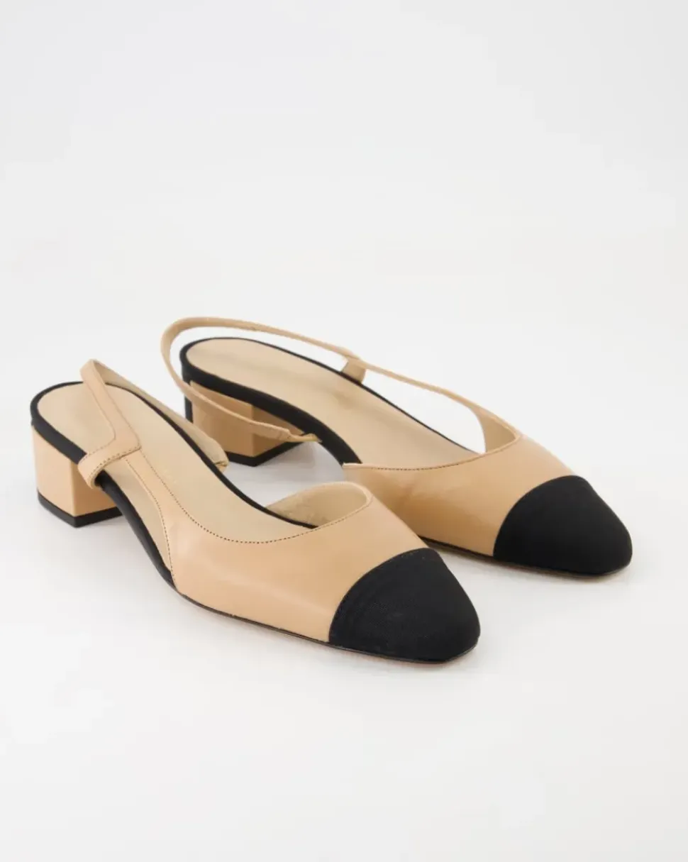 Rosette Slingpumps in Beige