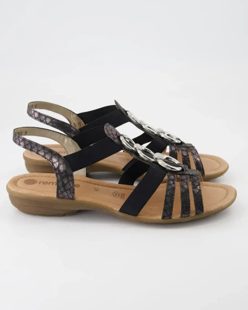 R3605-02 Sandalen in Schwarz