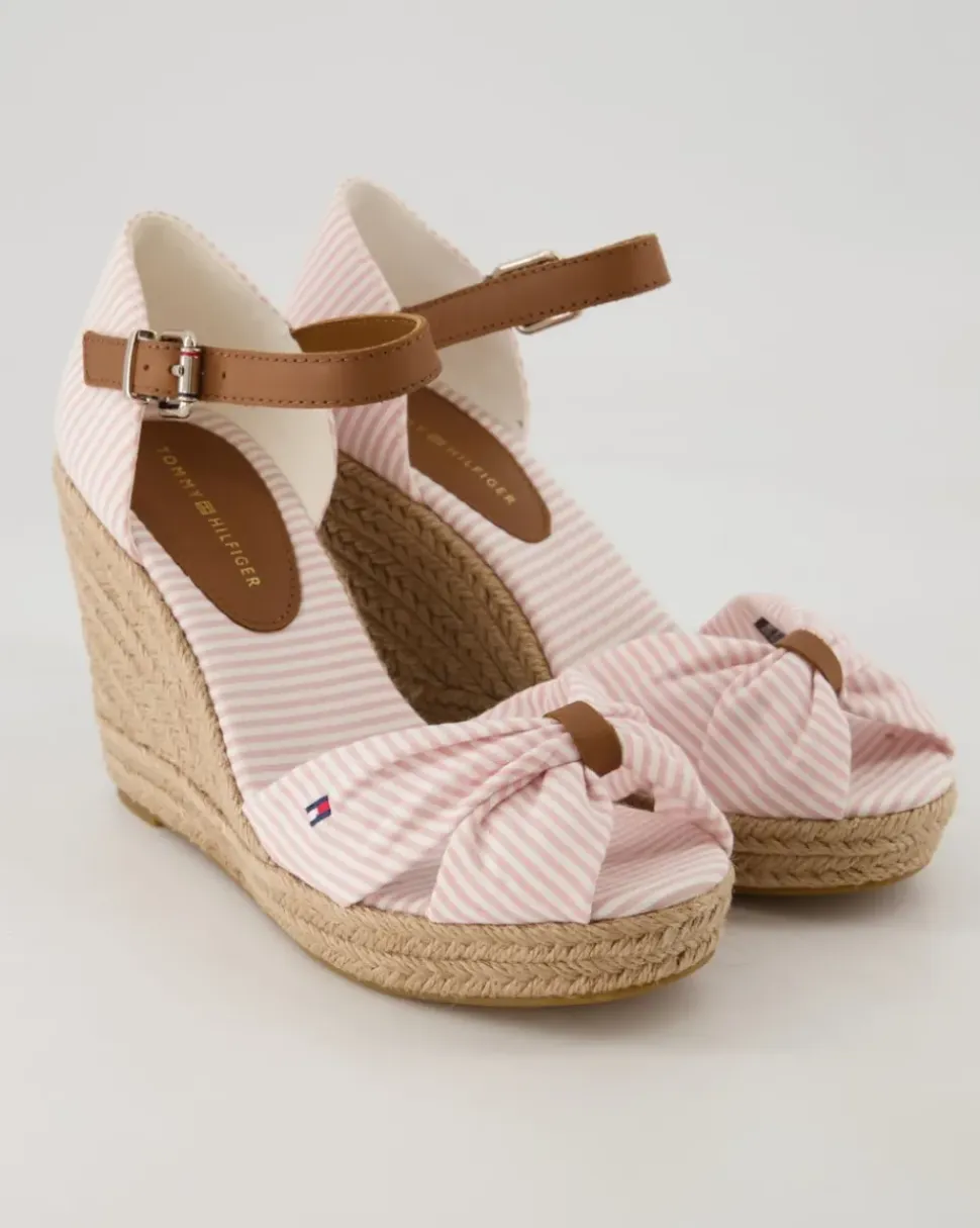 Seersucker High Wedges in Rosa
