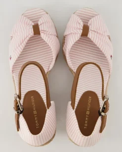 Seersucker High Wedges in Rosa