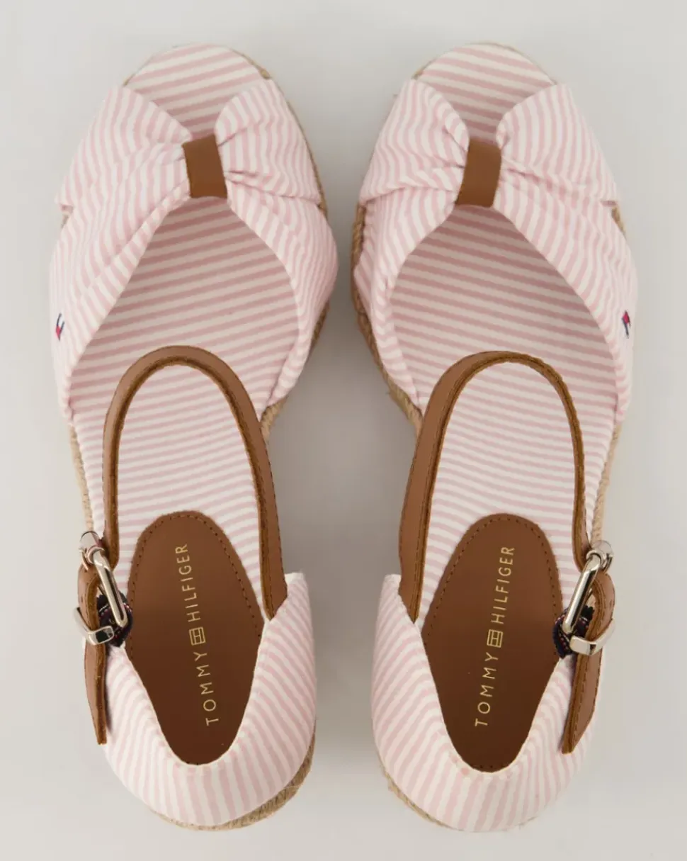 Seersucker High Wedges in Rosa