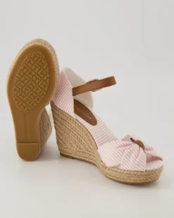 Seersucker High Wedges in Rosa