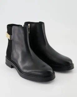 TH Logo Leather Mix Chelsea Stiefeletten in Schwarz