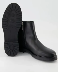 TH Logo Leather Mix Chelsea Stiefeletten in Schwarz