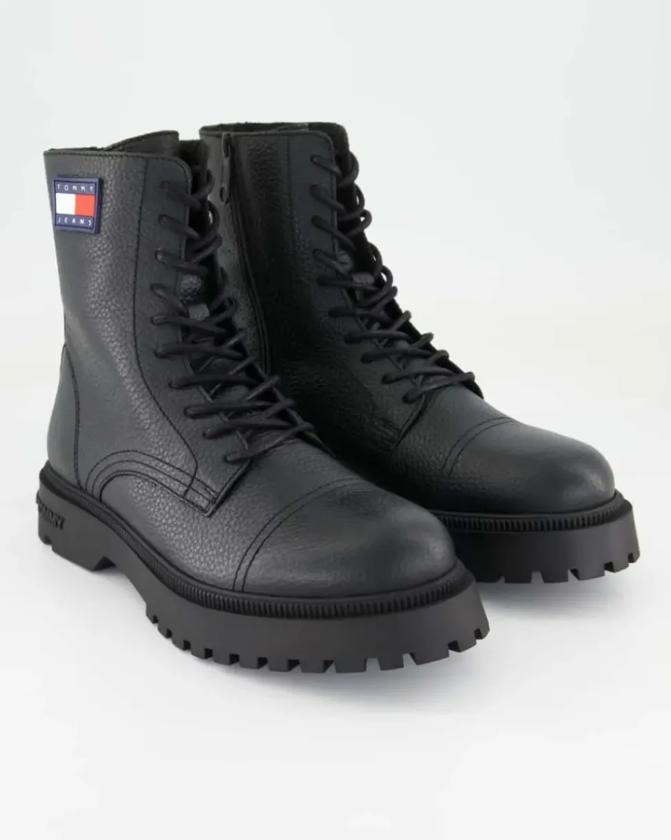 TJM Lace Up Mid Boot Tumbled Stiefeletten in Schwarz