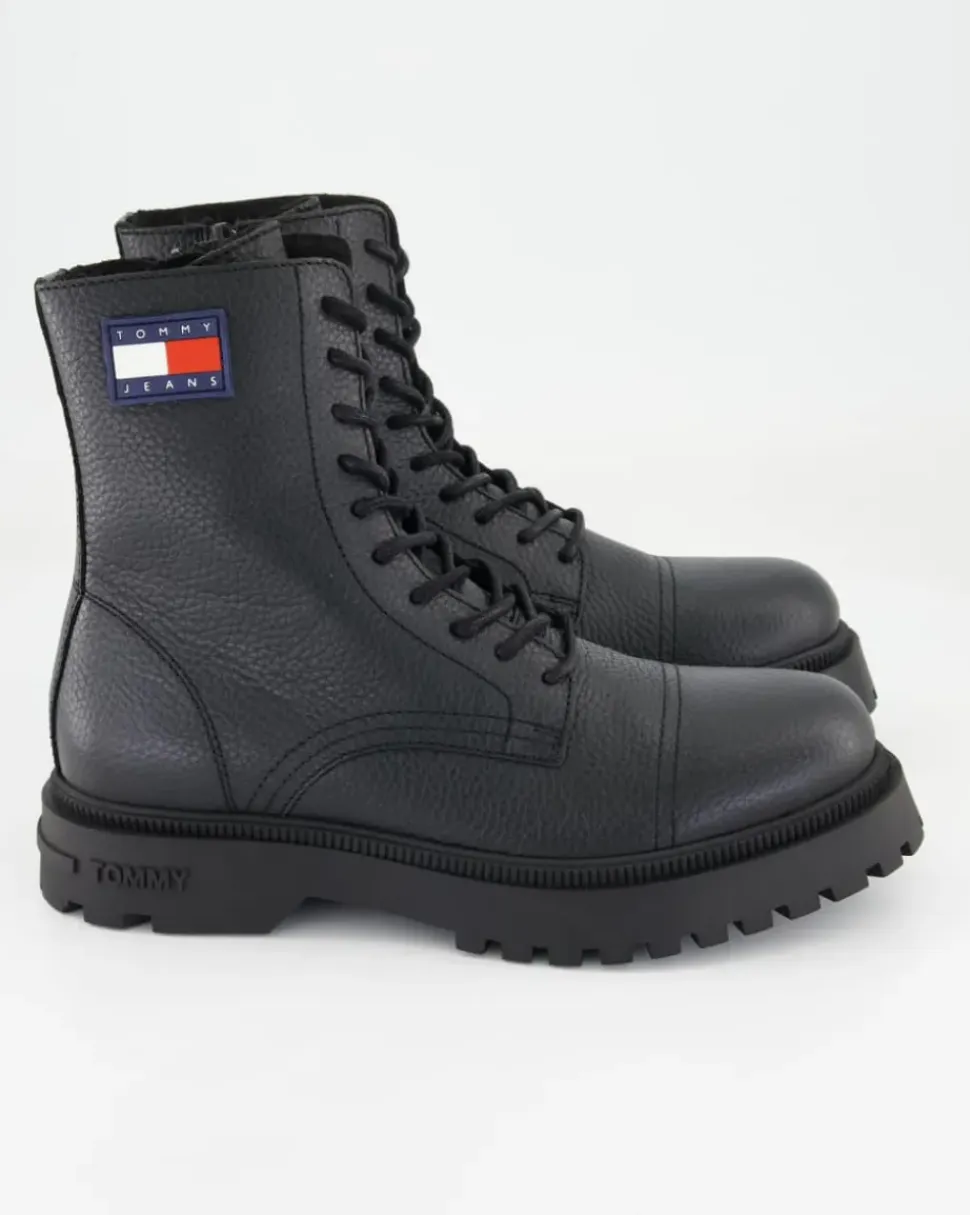 TJM Lace Up Mid Boot Tumbled Stiefeletten in Schwarz