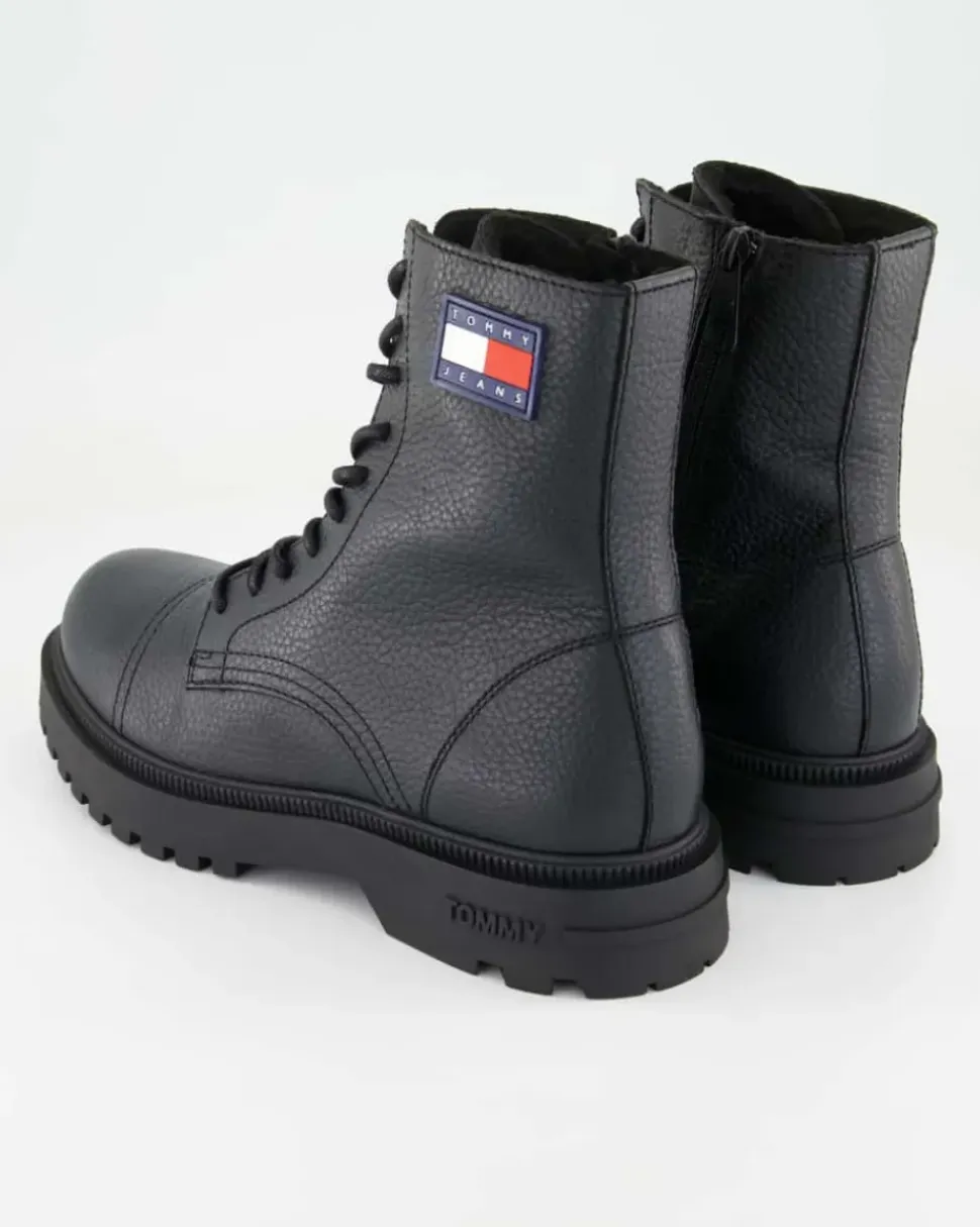 TJM Lace Up Mid Boot Tumbled Stiefeletten in Schwarz