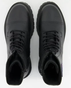 TJM Lace Up Mid Boot Tumbled Stiefeletten in Schwarz