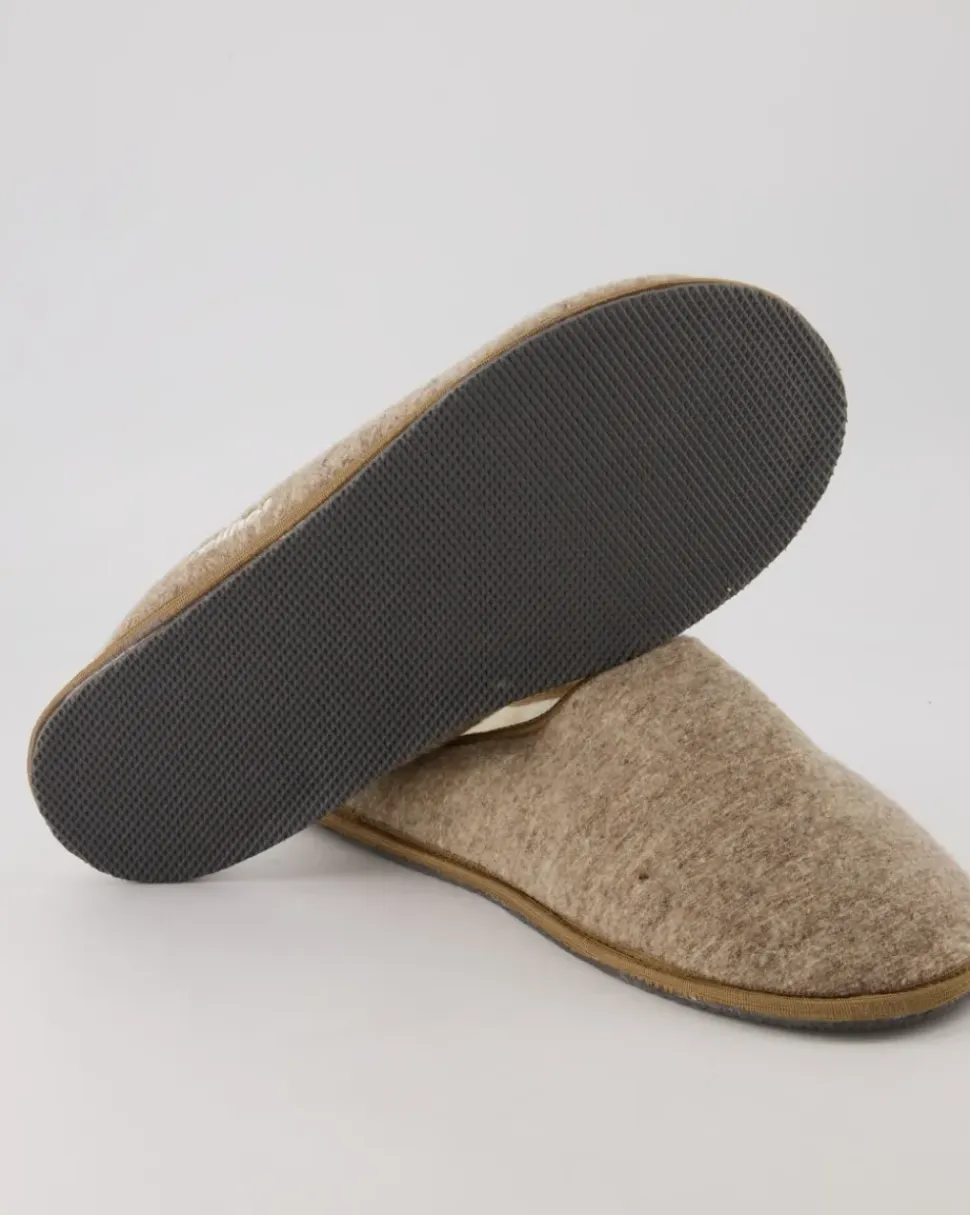 Trendy Filz Hausschuhe in Beige