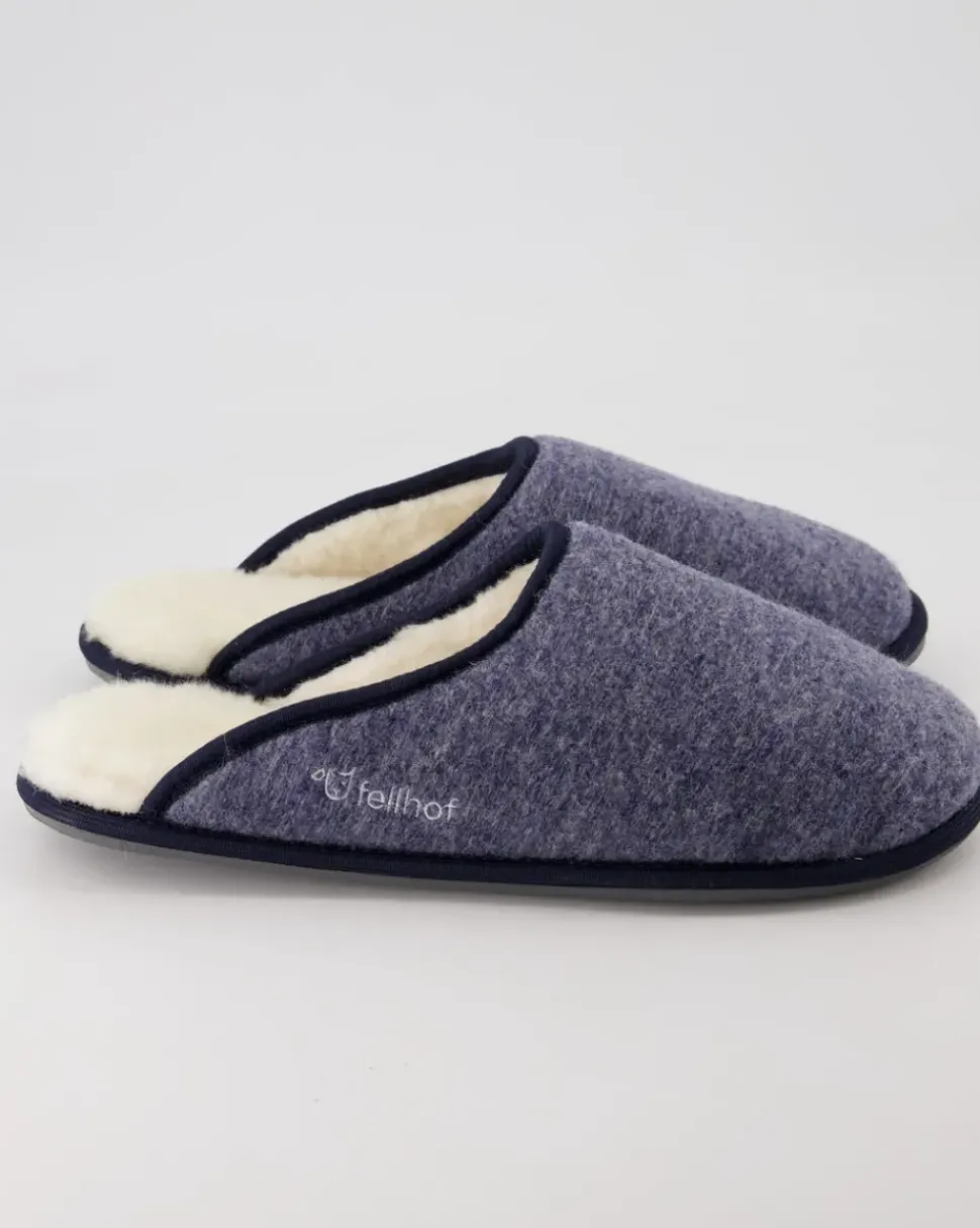 Trendy Filz Hausschuhe in Blau