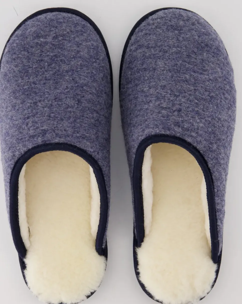 Trendy Filz Hausschuhe in Blau