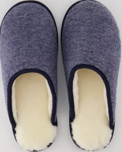 Trendy Filz Hausschuhe in Blau