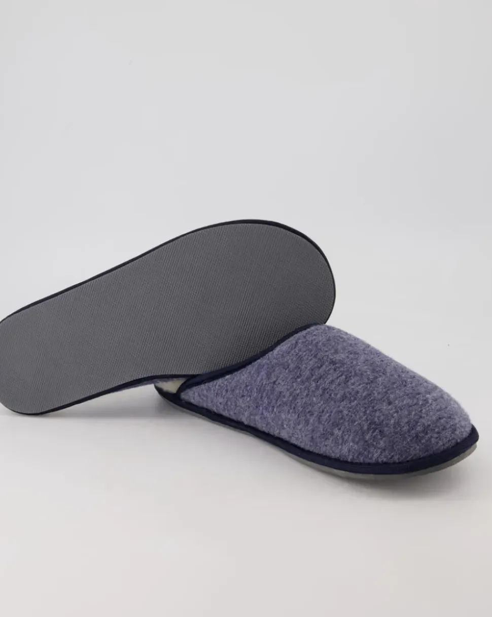 Trendy Filz Hausschuhe in Blau