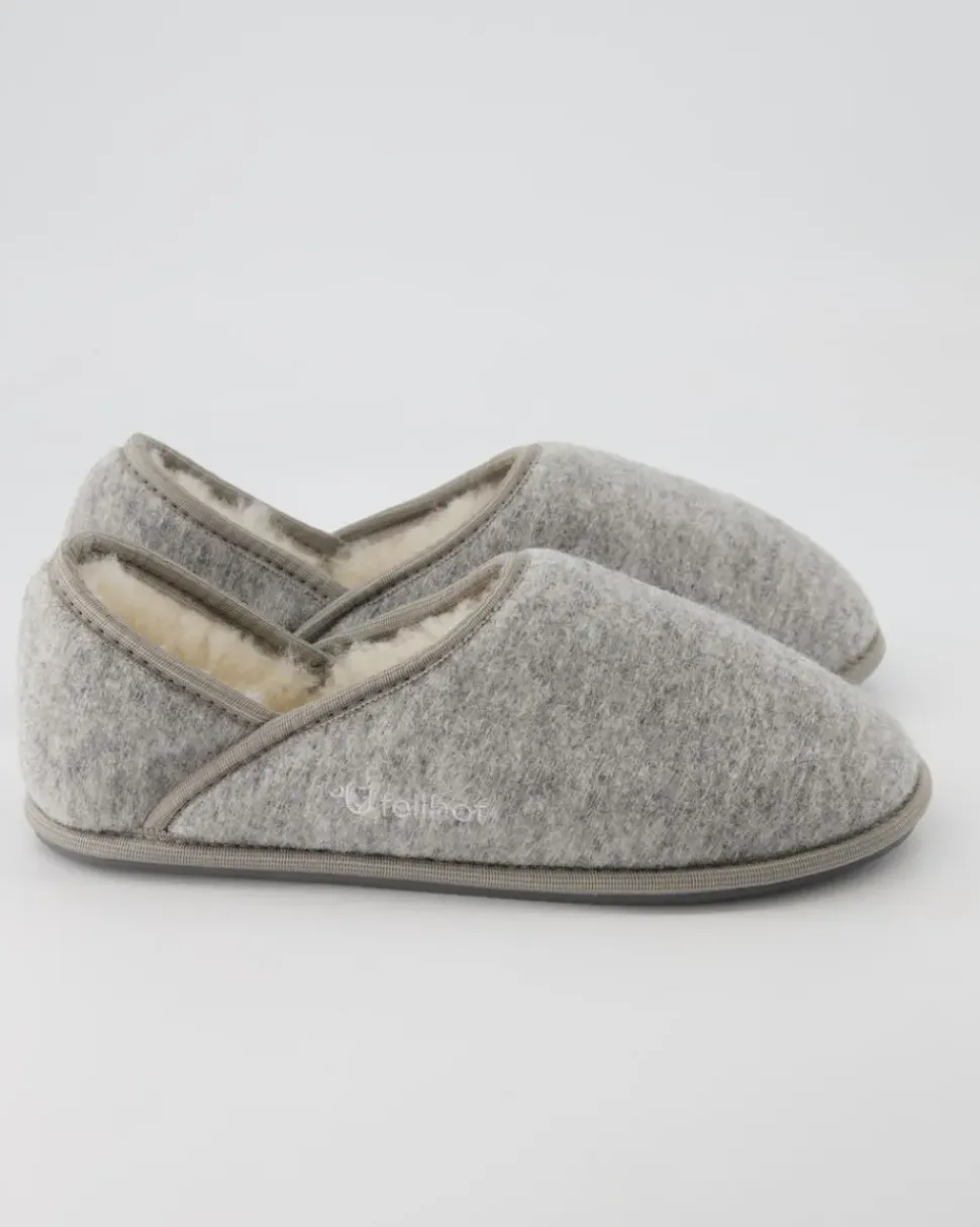 Trendy Filz Hausschuhe in Grau