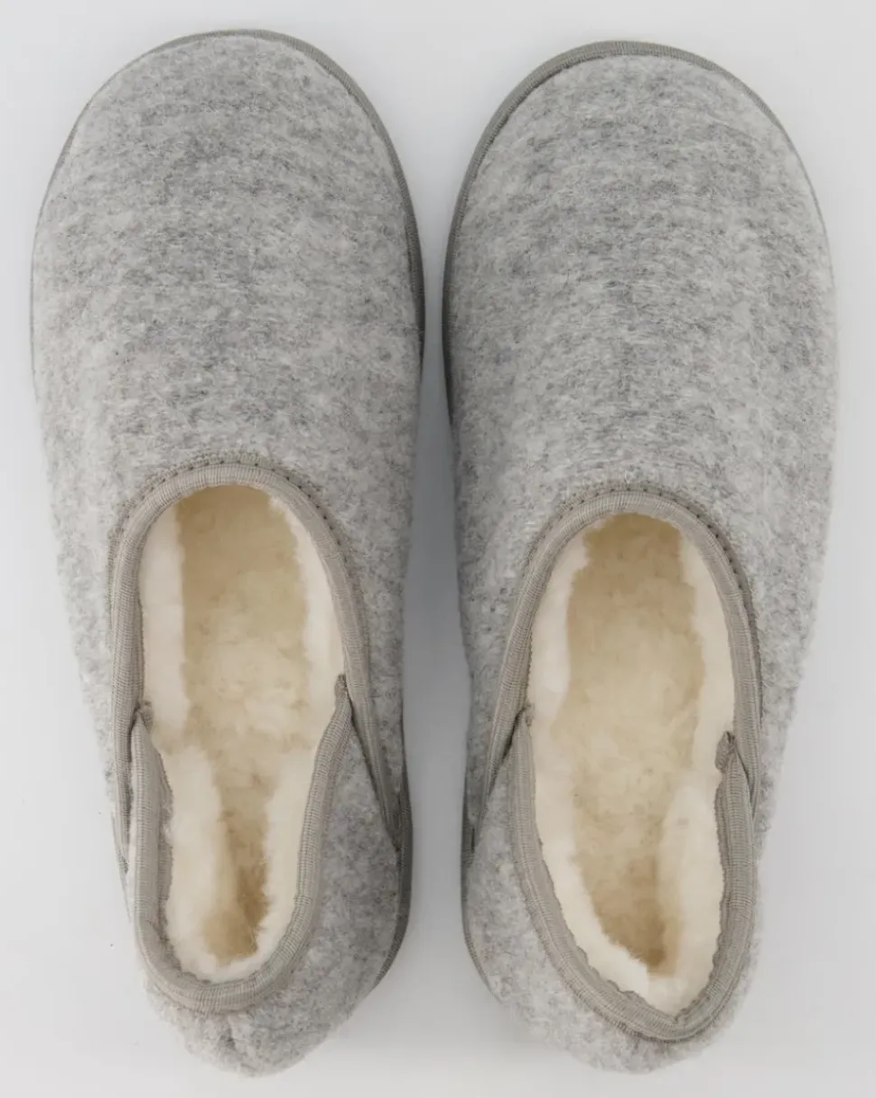 Trendy Filz Hausschuhe in Grau