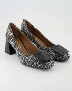 Tweed Melange Nero 97 /Vernice Pumps in Schwarz