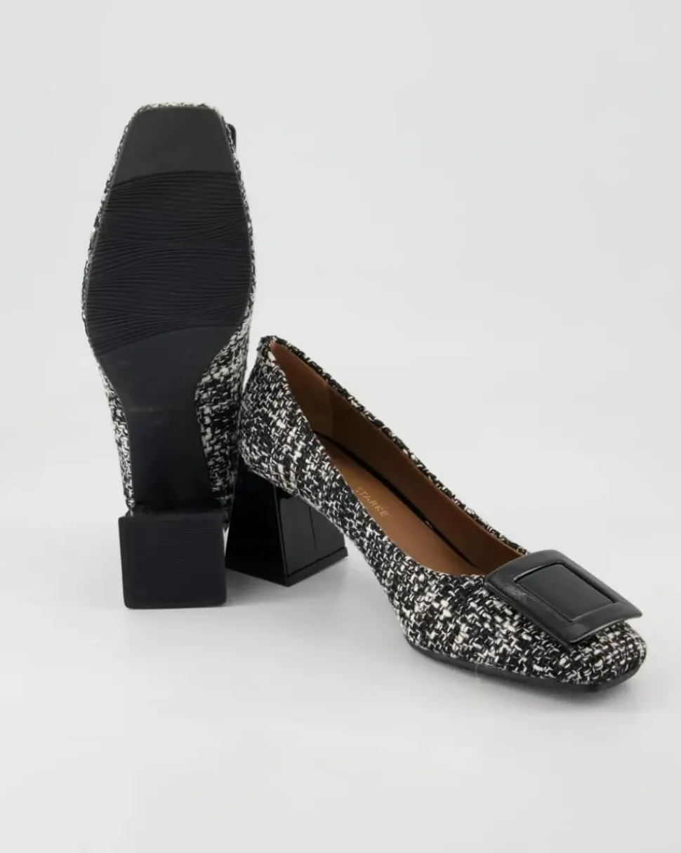 Tweed Melange Nero 97 /Vernice Pumps in Schwarz