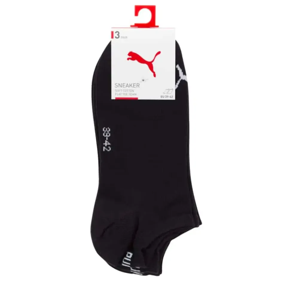 UNISEX SNEAKER PLAIN 3P Socken in Schwarz