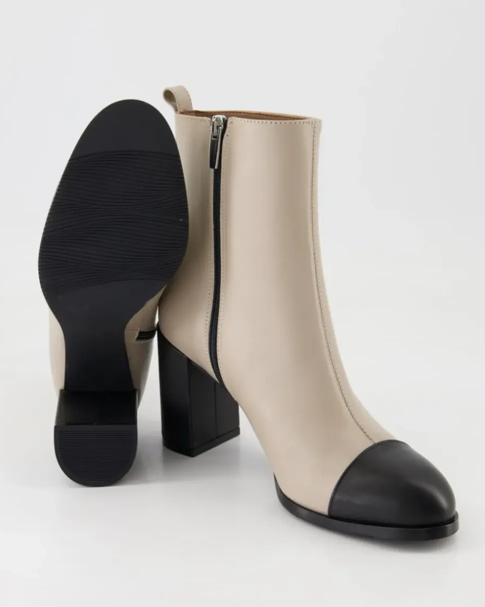 Vitello Tortora / Mousse Nero Stiefeletten in Beige