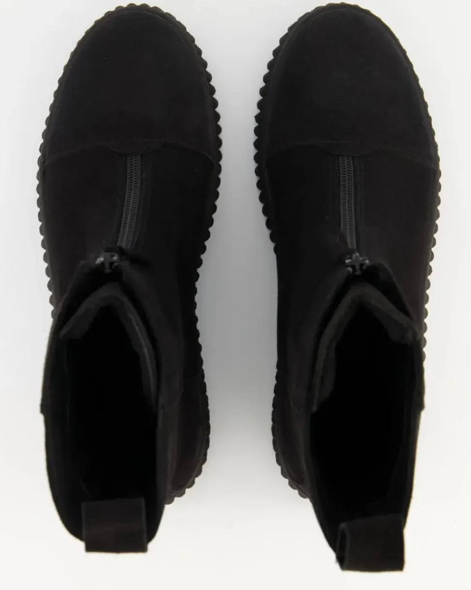 Zipper Bootie Stiefeletten in Schwarz